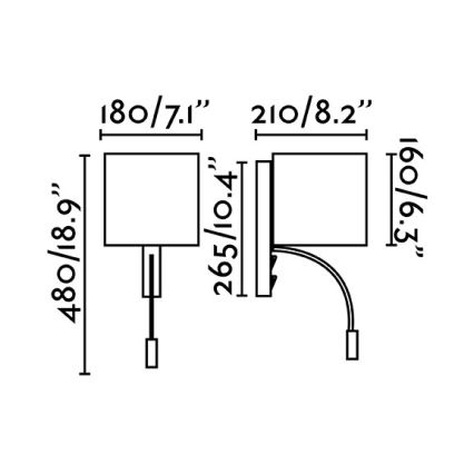 Faro 64323 - LED Zidna lampa 1xE27/3W/230V