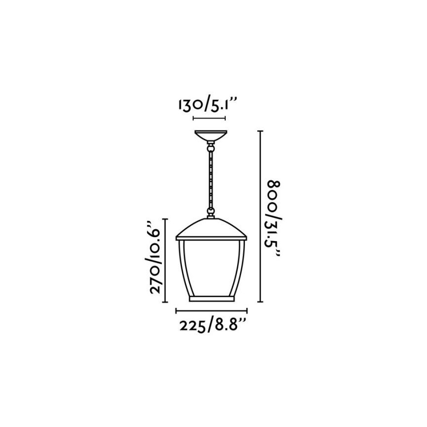 FARO 75002 - Spoljašnji luster na lancu WILMA 1xE27/100W/230V IP44