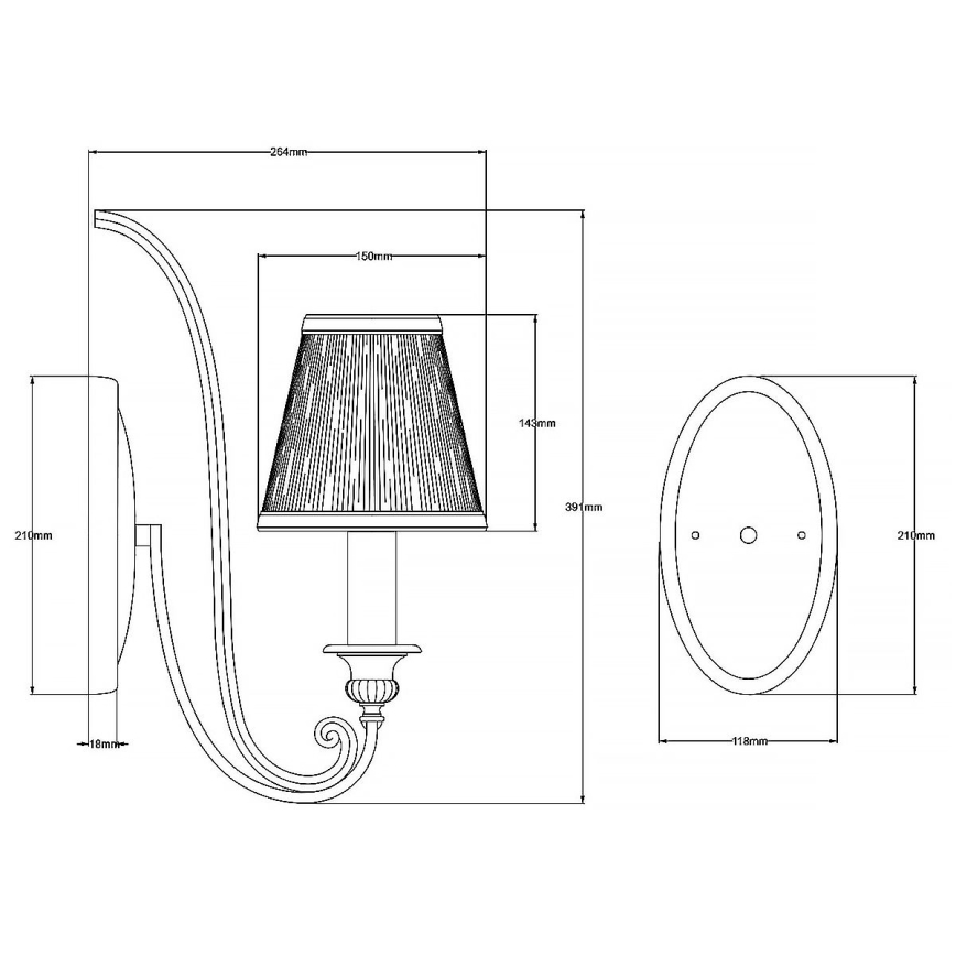 Feiss - Zidna lampa ABBEY 1xE14/40W/230V