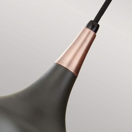 Feiss - Luster na sajli BESO 1xE27/60W/230V prečnik 17,9 cm crna/bakarna