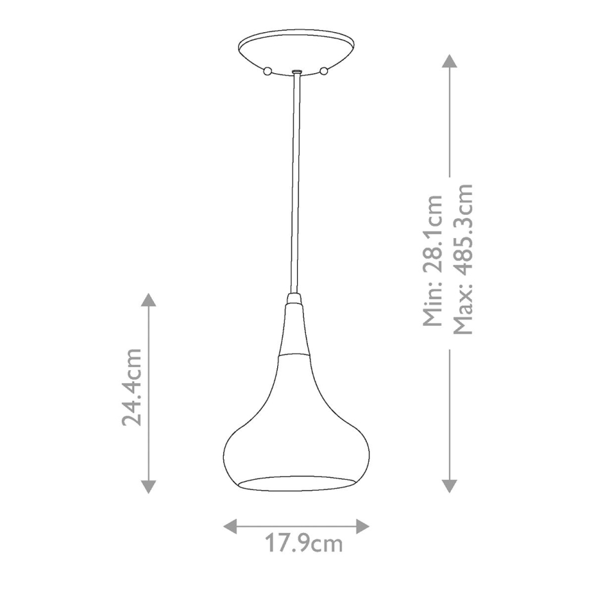 Feiss - Luster na sajli BESO 1xE27/60W/230V prečnik 17,9 cm crna/bakarna