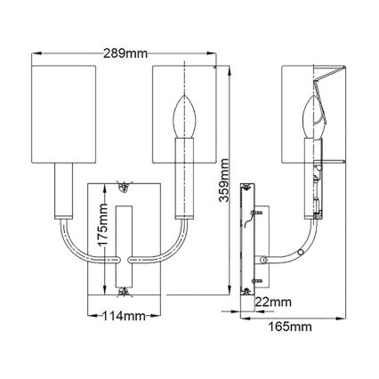 Feiss - Zidna lampa BRIANNA 2xE14/60W/230V