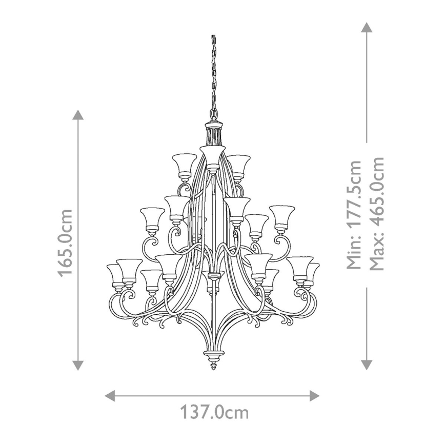 Feiss - Luster na lancu DRAWING ROOM 18xE27/60W/230V