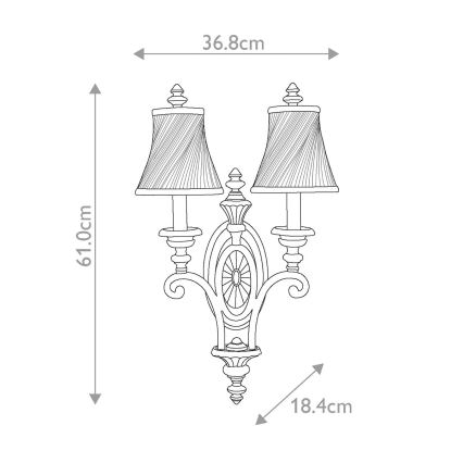 Feiss - Zidna lampa DRAWING ROOM 2xE14/60W/230V