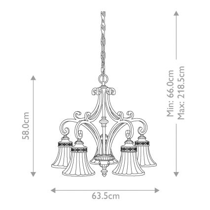Feiss - Luster na lancu DRAWING ROOM 5xE27/60W/230V