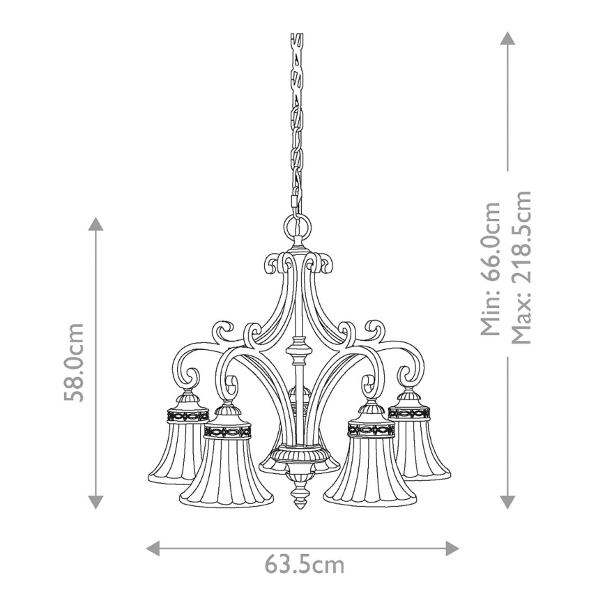 Feiss - Luster na lancu DRAWING ROOM 5xE27/60W/230V