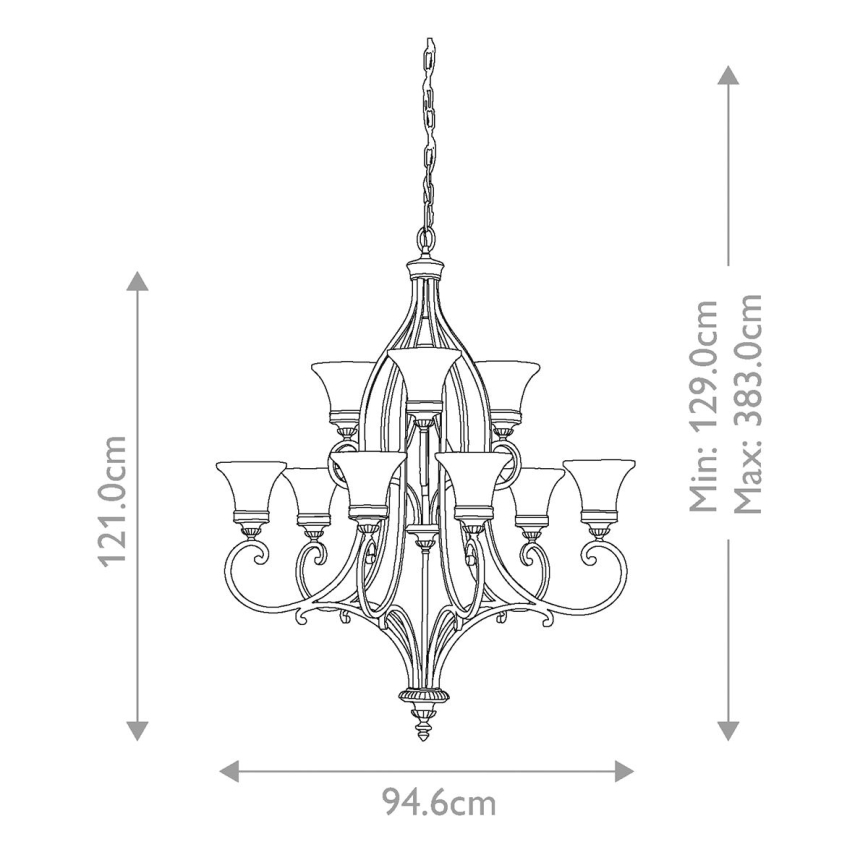 Feiss - Luster na lancu DRAWING ROOM 9xE27/60W/230V