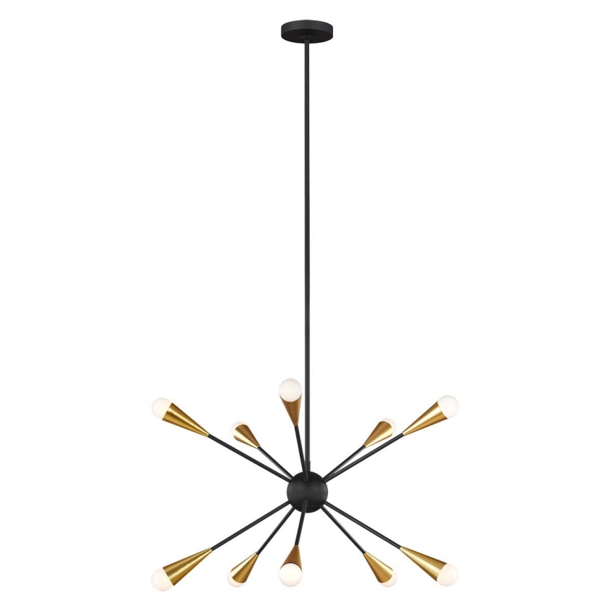 Feiss - LED Viseći luster JAX 10xG9/3W/230V crno/zlatna