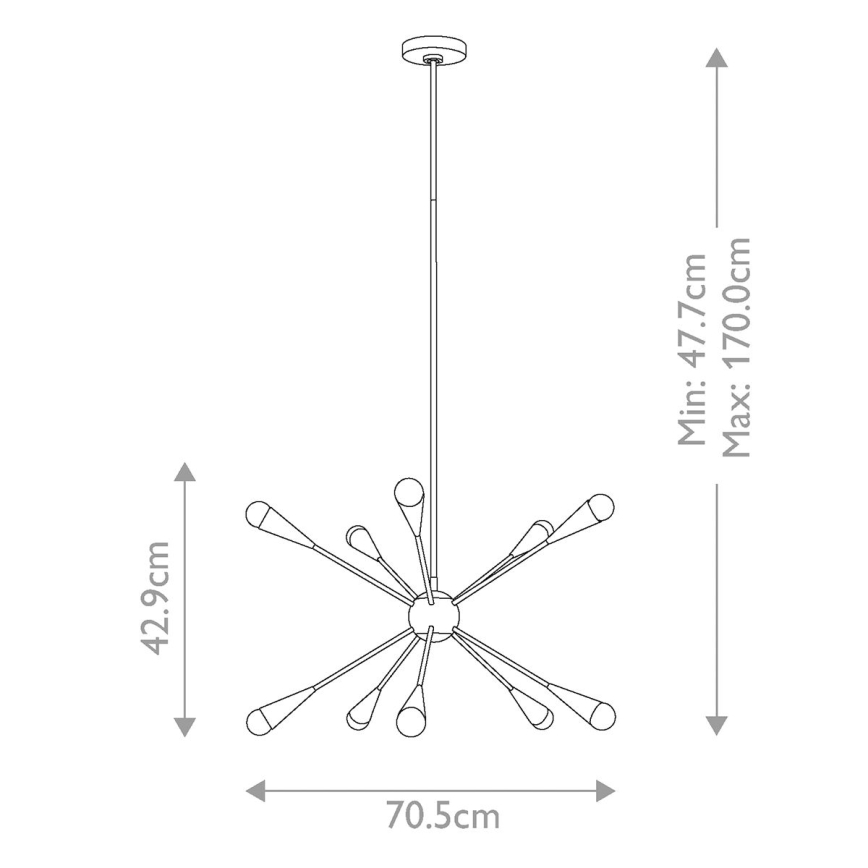 Feiss - LED Viseći luster JAX 10xG9/3W/230V crno/zlatna