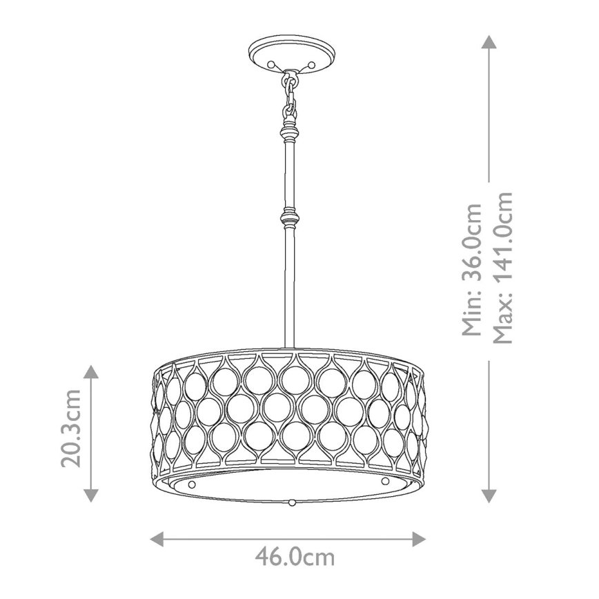 Feiss - Viseći luster LUCIA 3xE27/60W/230V