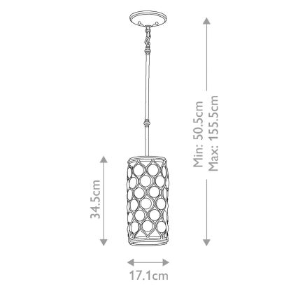 Feiss - Luster na šipci LUCIA 1xE27/60W/230V