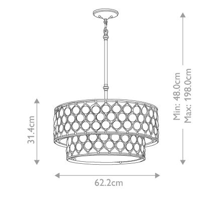 Feiss - Viseći luster LUCIA 6xE27/60W/230V