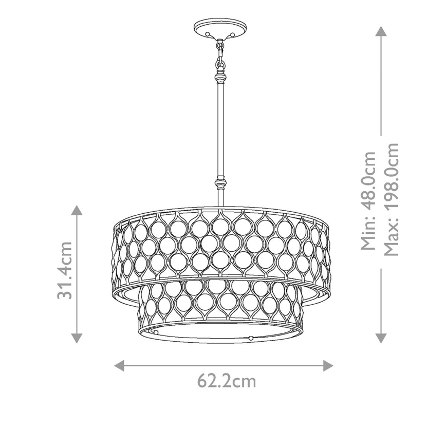 Feiss - Viseći luster LUCIA 6xE27/60W/230V