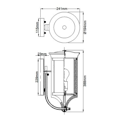 Feiss - Spoljašnja zidna lampa MERRILL 1xE27/60W/230V IP44