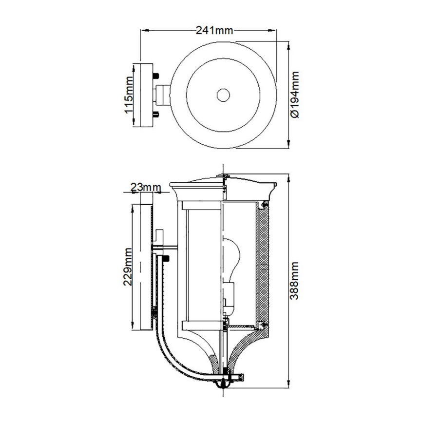 Feiss - Spoljašnja zidna lampa MERRILL 1xE27/60W/230V IP44