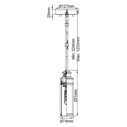Feiss - LED Luster za kupatilo na šipci PAYNE 1xG9/3W/230V IP44