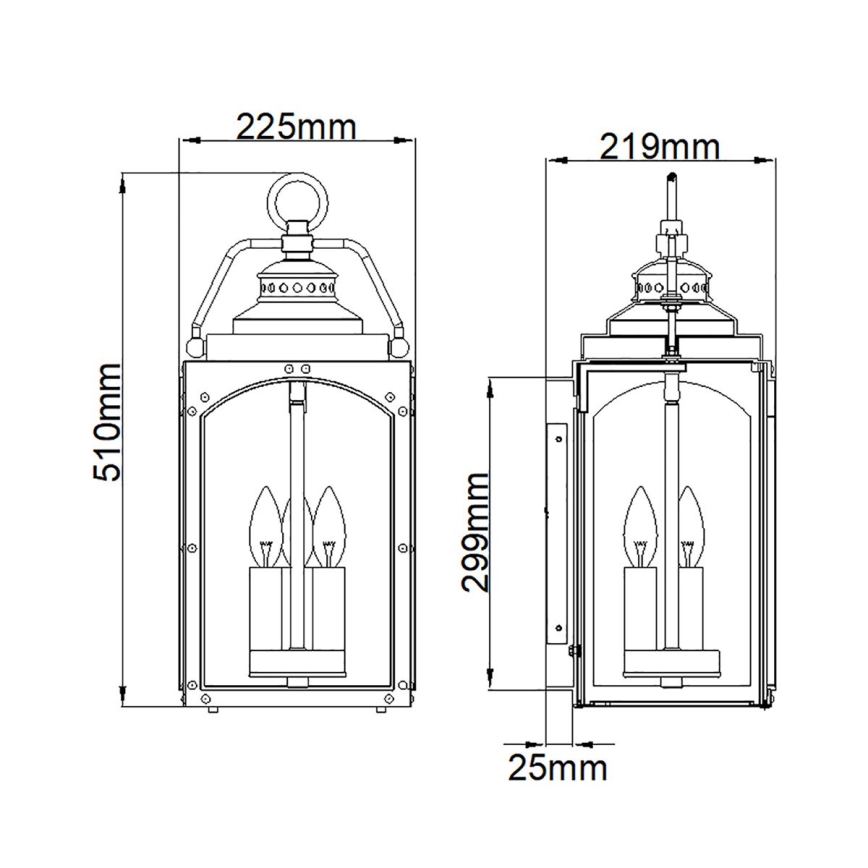 Feiss - Spoljašnja zidna lampa RANDHURST 3xE14/40W/230V IP44