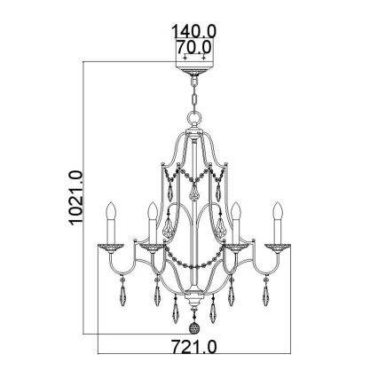 Feiss - Luster na lancu VALENTINA 6xE14/60W/230V