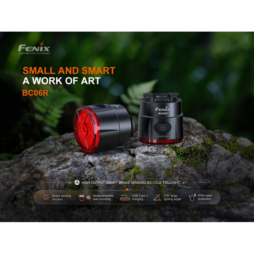 Fenix BC06R - LED Prigušivi punjivi žmigavac za bicikl LED/USB IP66 90 Im 24,5 h