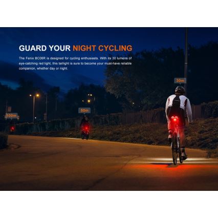 Fenix BC06R - LED Prigušivi punjivi žmigavac za bicikl LED/USB IP66 90 Im 24,5 h