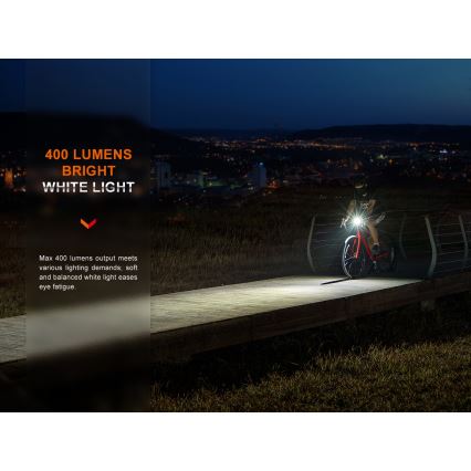 Fenix BC15R - LED Prigušiva punjiva lampa za bicikl LED/USB IP66 400 lm 31,5 h