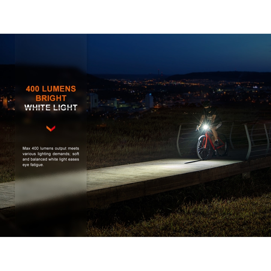 Fenix BC15R - LED Prigušiva punjiva lampa za bicikl LED/USB IP66 400 lm 31,5 h