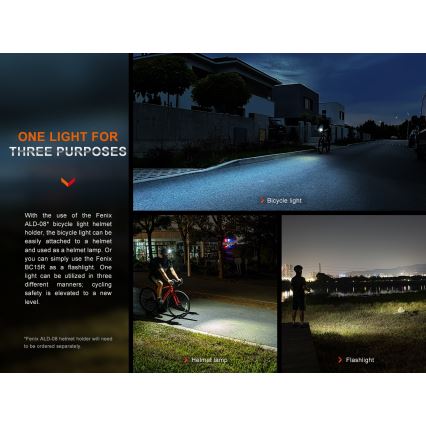 Fenix BC15R - LED Prigušiva punjiva lampa za bicikl LED/USB IP66 400 lm 31,5 h