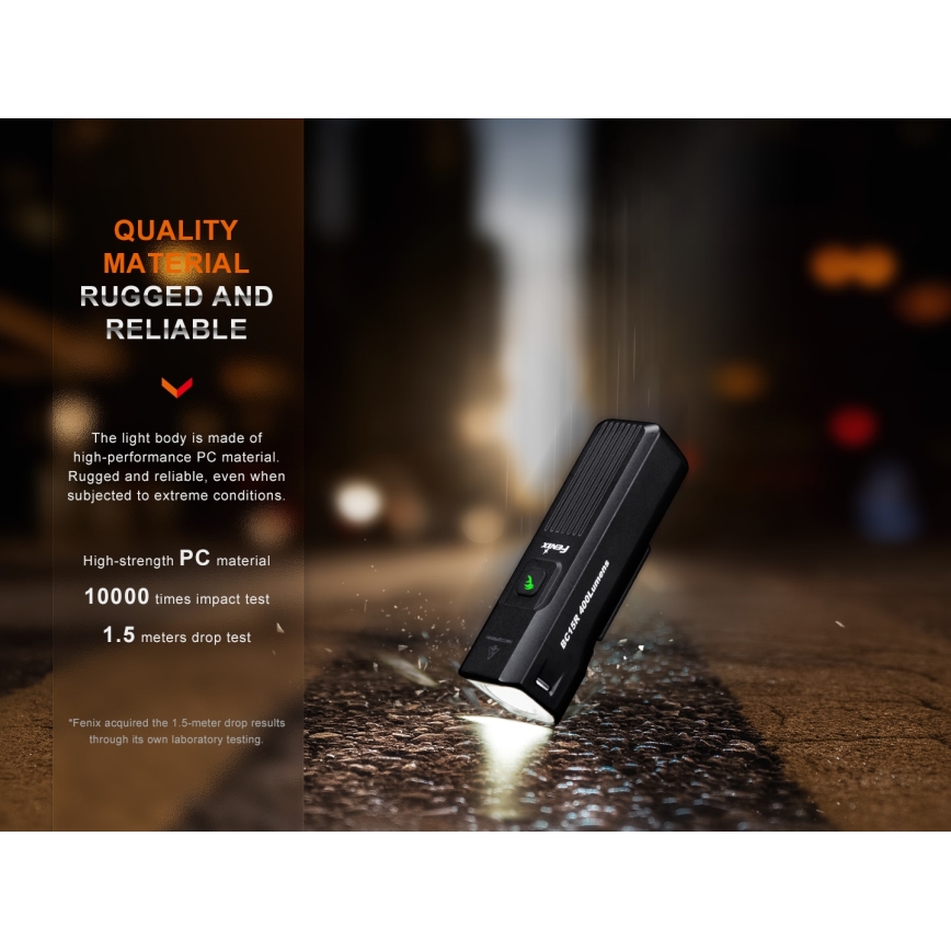 Fenix BC15R - LED Prigušiva punjiva lampa za bicikl LED/USB IP66 400 lm 31,5 h