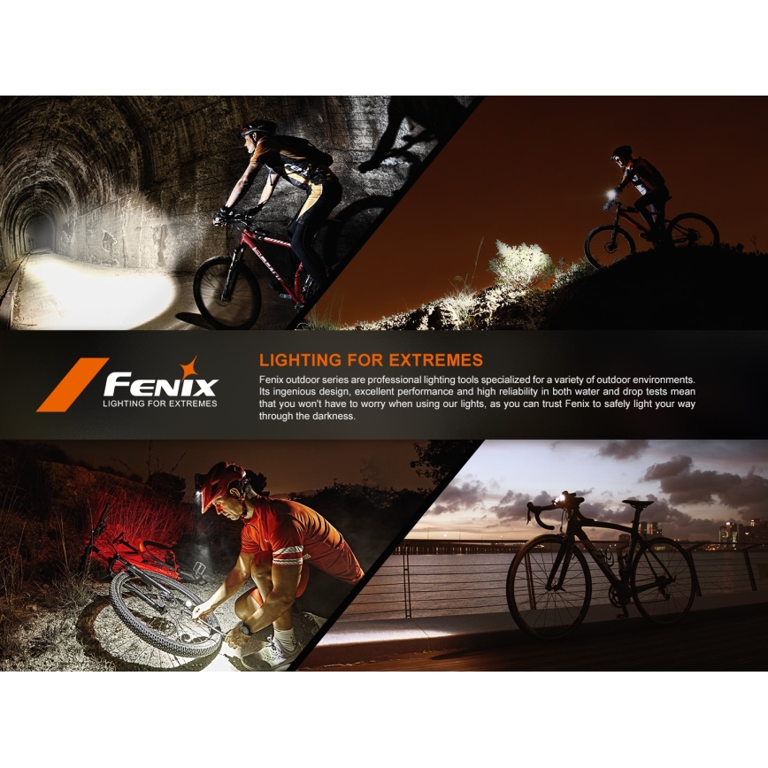 Fenix BC15R - LED Prigušiva punjiva lampa za bicikl LED/USB IP66 400 lm 31,5 h