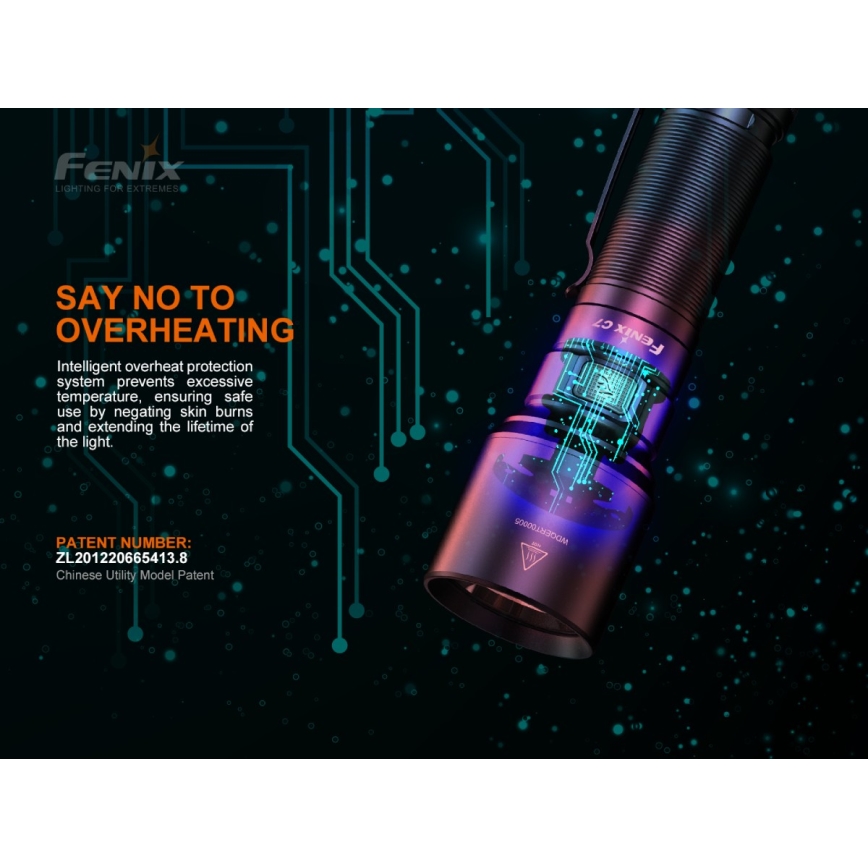 Fenix C7 - LED Prigušiva punjiva baterijska lampa 1xLED/1x21700 IP68 3000 lm 68 h