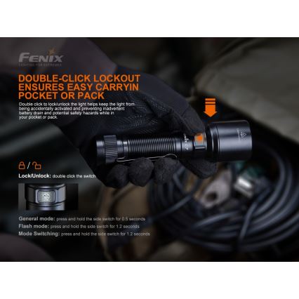 Fenix C7 - LED Prigušiva punjiva baterijska lampa 1xLED/1x21700 IP68 3000 lm 68 h