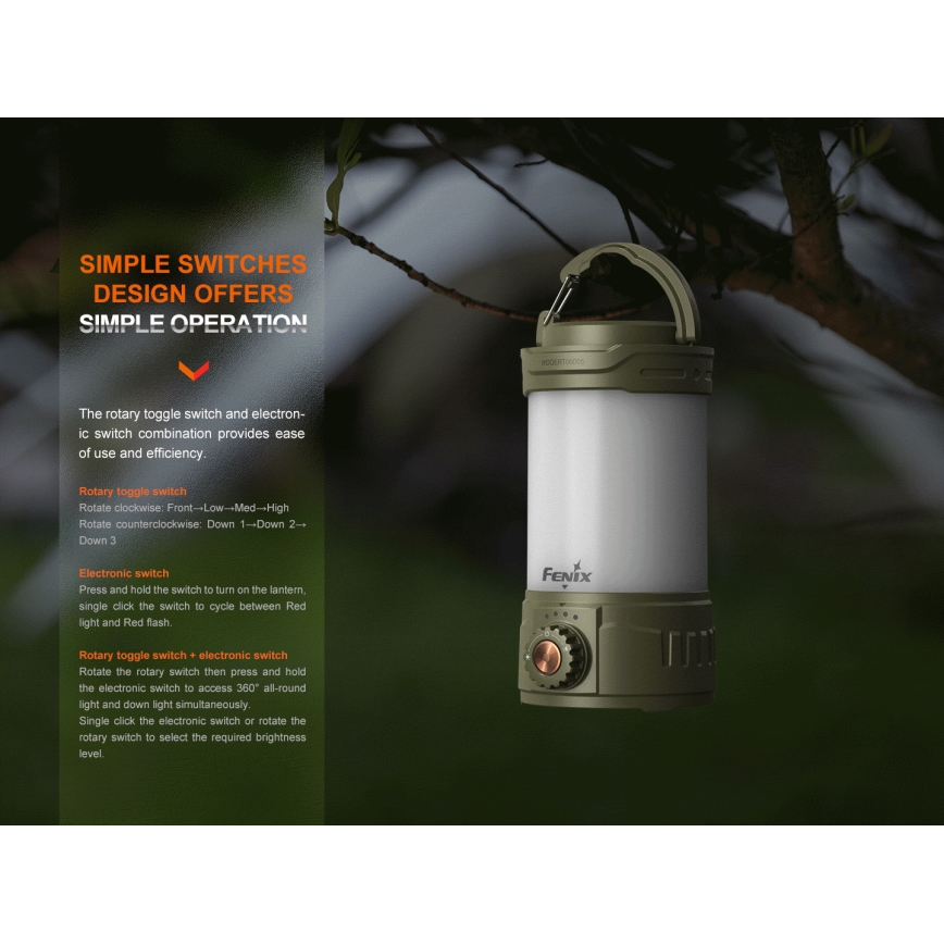 Fenix CL26RPROCAM - LED Prigušiva prenosna punjiva lampa LED/USB IP66 650 Im 408 h 5000 mAh sivo