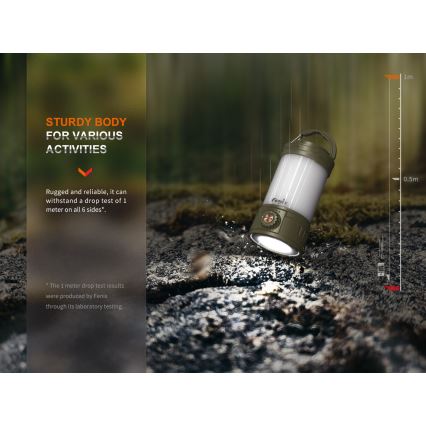 Fenix CL26RPROOLI - LED Prigušiva prenosna punjiva lampa LED/USB IP66 650 lm 408 h zelena
