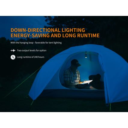 Fenix CL26RRED - LED Prigušiva prenosna punjiva lampa LED/USB/2xCR123A IP66 400 Im 400 h 2600 mAh narandžasta
