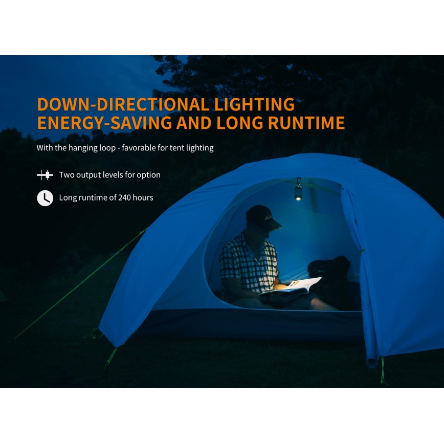 Fenix CL26RRED - LED Prigušiva prenosna punjiva lampa LED/USB/2xCR123A IP66 400 Im 400 h 2600 mAh narandžasta