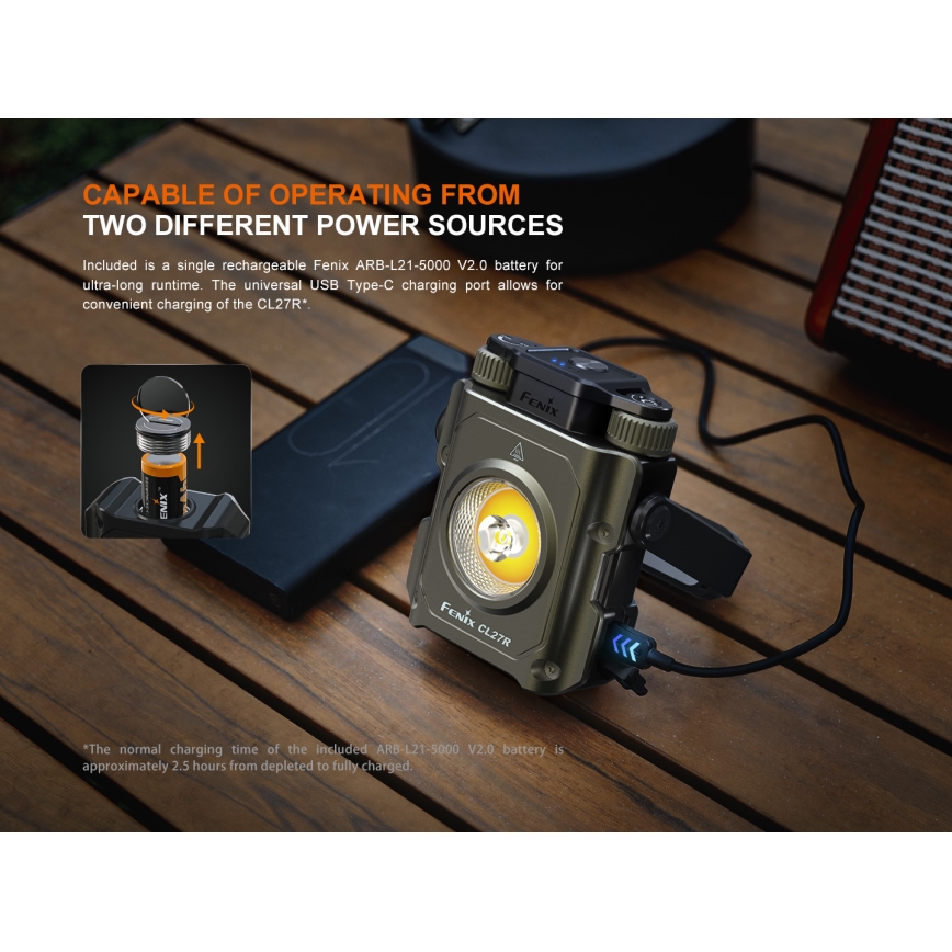 Fenix CL27RGRE - LED Prigušiva punjiva lampa LED/USB IP66 1600 lm 285 h