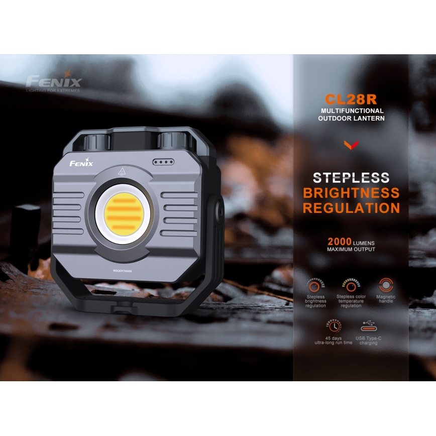 Fenix CL28R - LED Prigušivi punjivi reflektor sa powerbankom LED/USB IP66 2000 Im 360 h 10000 mAh