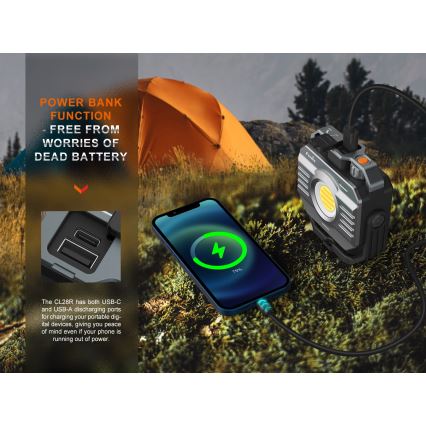Fenix CL28R - LED Prigušivi punjivi reflektor sa powerbankom LED/USB IP66 2000 Im 360 h 10000 mAh