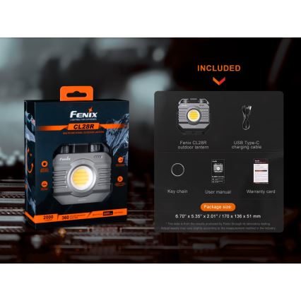 Fenix CL28R - LED Prigušivi punjivi reflektor sa powerbankom LED/USB IP66 2000 Im 360 h 10000 mAh