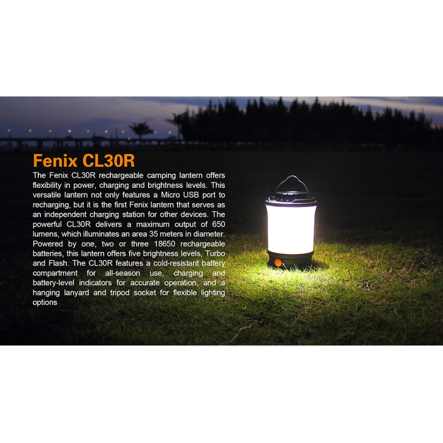 Fenix CL30R - LED Prenosna punjiva lampa LED/USB IPX7 650 Im 300 h