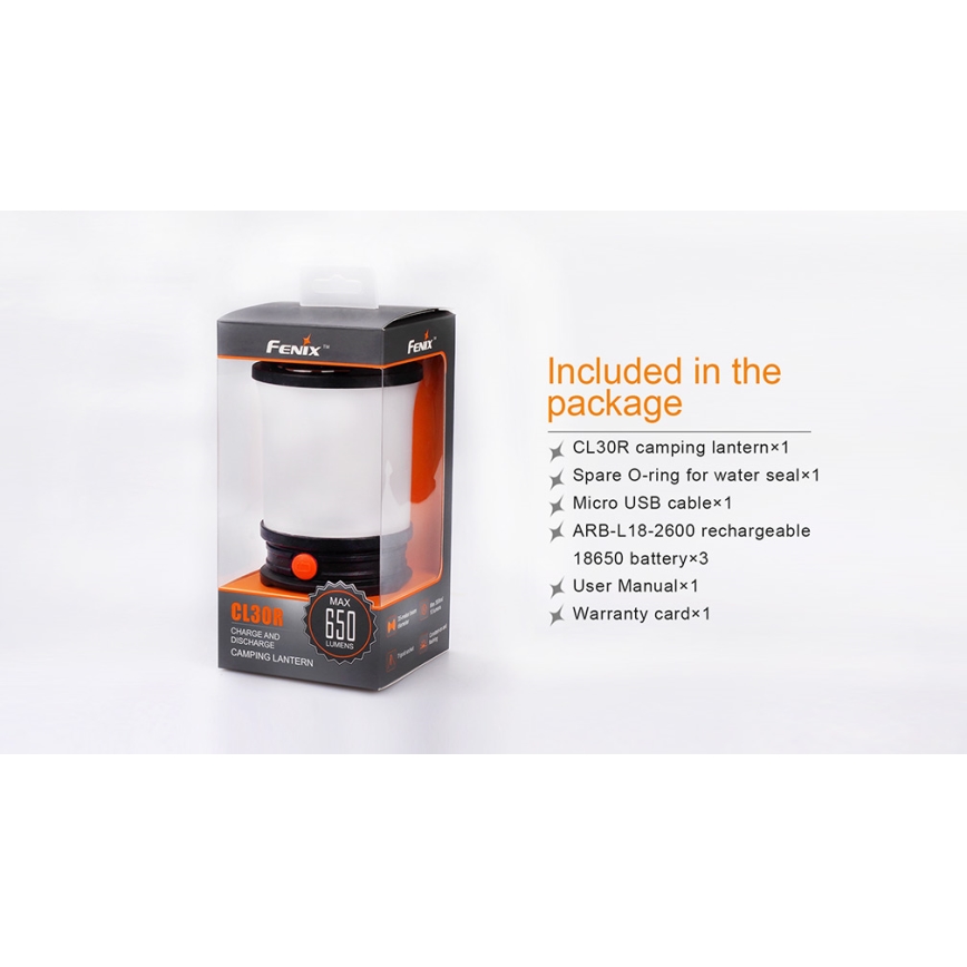 Fenix CL30R - LED Prenosna punjiva lampa LED/USB IPX7 650 Im 300 h