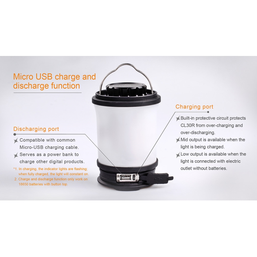 Fenix CL30R - LED Prenosna punjiva lampa LED/USB IPX7 650 Im 300 h