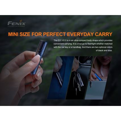 Fenix E01V20BLC - LED baterijska lampa LED/1xAAA IP68 100 lm 25 h