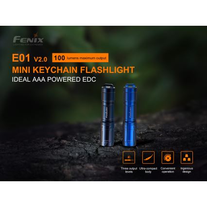 Fenix E01V20BLC - LED baterijska lampa LED/1xAAA IP68 100 lm 25 h