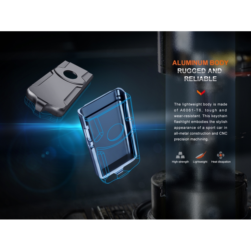 Fenix E03RV20BLU - LED punjiva baterijska lampa LED/USB IP66 500 lm 30 h