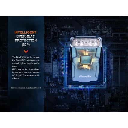 Fenix E03RV20BLU - LED punjiva baterijska lampa LED/USB IP66 500 lm 30 h