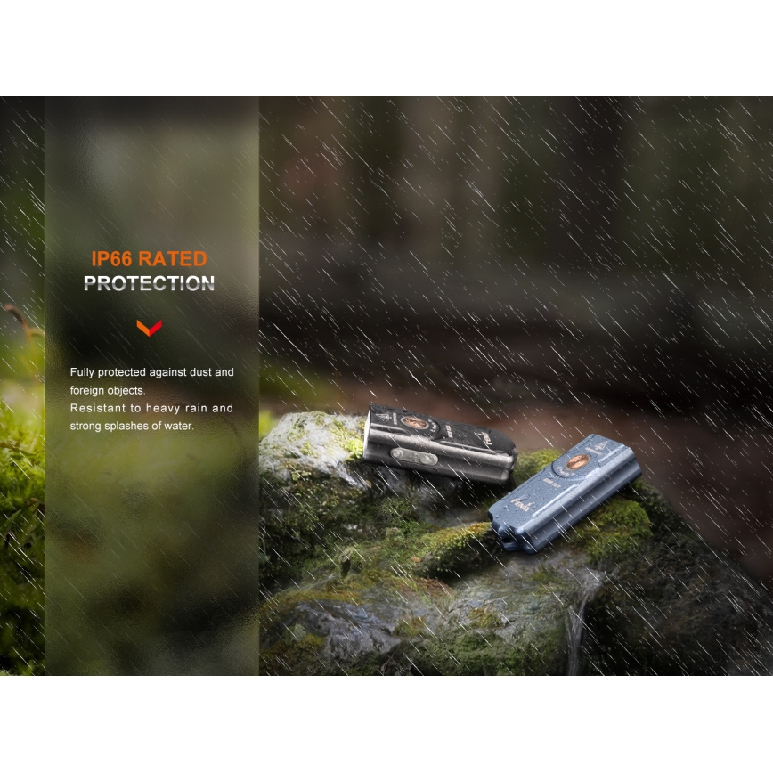 Fenix E03RV20GREY - LED punjiva baterijska lampa LED/USB IP66 500 Im 30 h 400 mAh