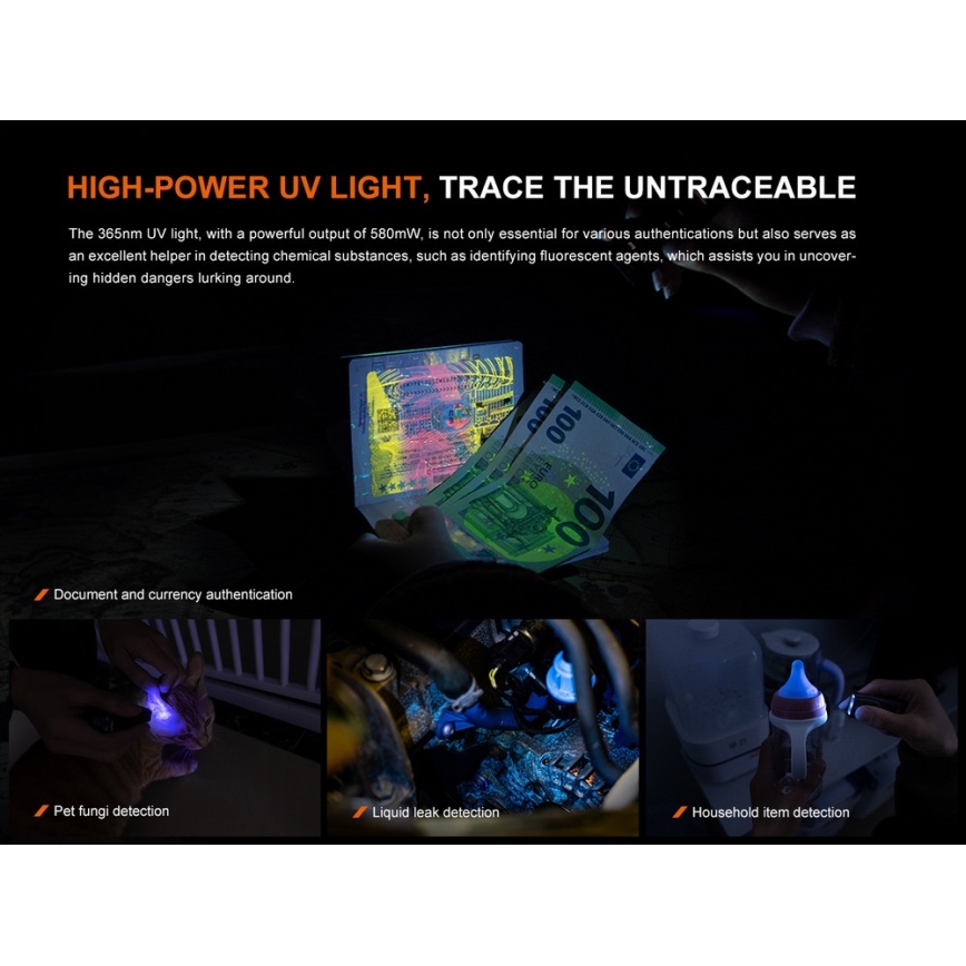 Fenix E06RGRY - LED Prigušiva punjiva baterijska lampa LED/USB IP66 700 Im 60 h sivo