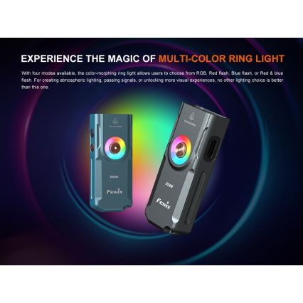 Fenix E06RGRY - LED Prigušiva punjiva baterijska lampa LED/USB IP66 700 Im 60 h sivo