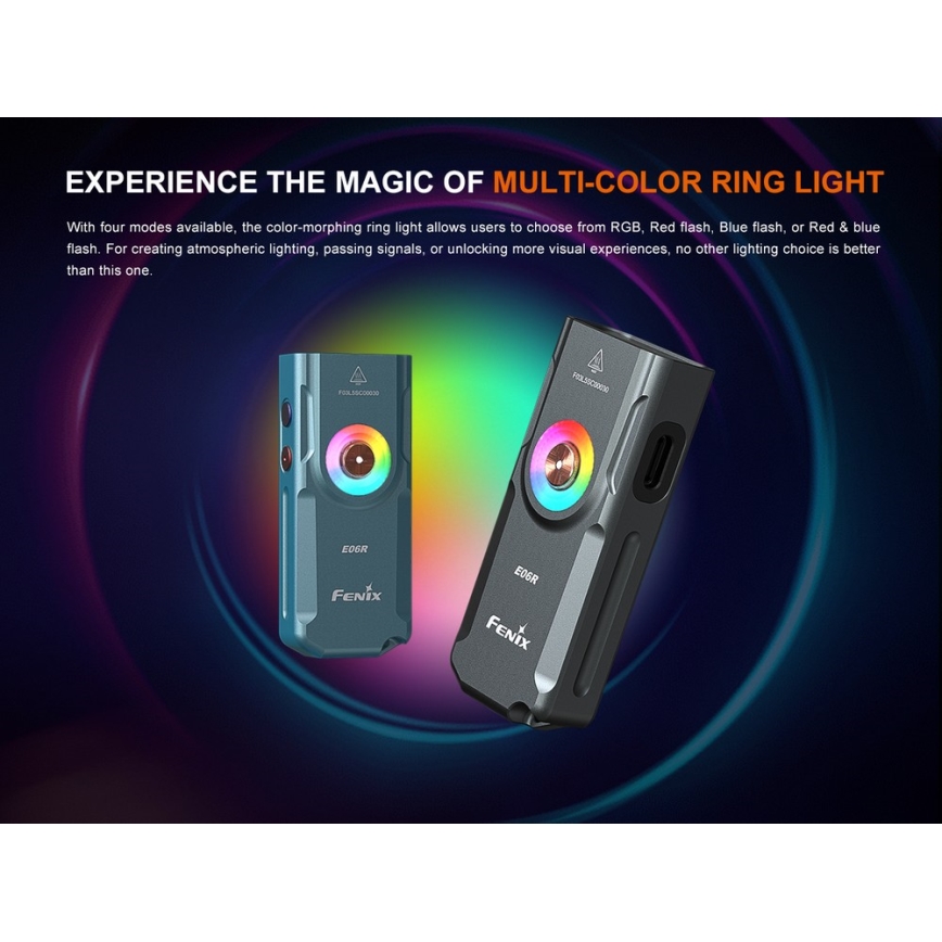 Fenix E06RGRY - LED Prigušiva punjiva baterijska lampa LED/USB IP66 700 Im 60 h sivo